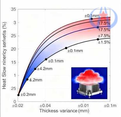 Thickness tolerance and heat flow distribution relationship diagram
