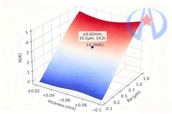 Three-dimensional response surface plot of parameter interaction effects